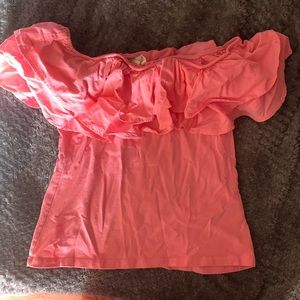 Pink ruffle top Forever 21